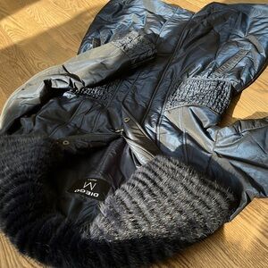 Diego Women Waterproof long coat with real fur collar